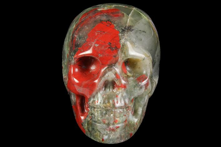 Realistic, Polished Bloodstone Skull #116463